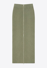 Nima Terry Knit Zip-Detail Midi Skirt