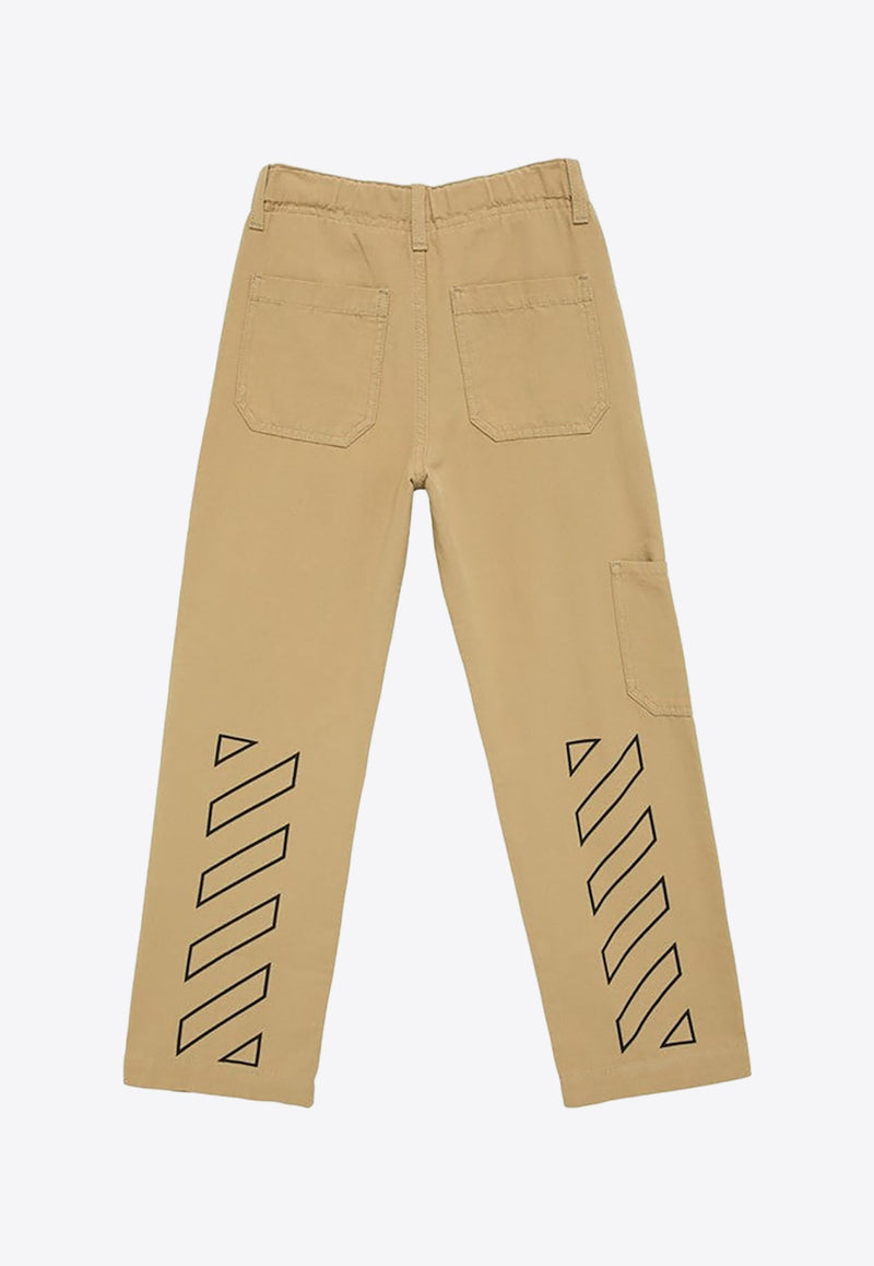 Boys Diag Print Utility Pants