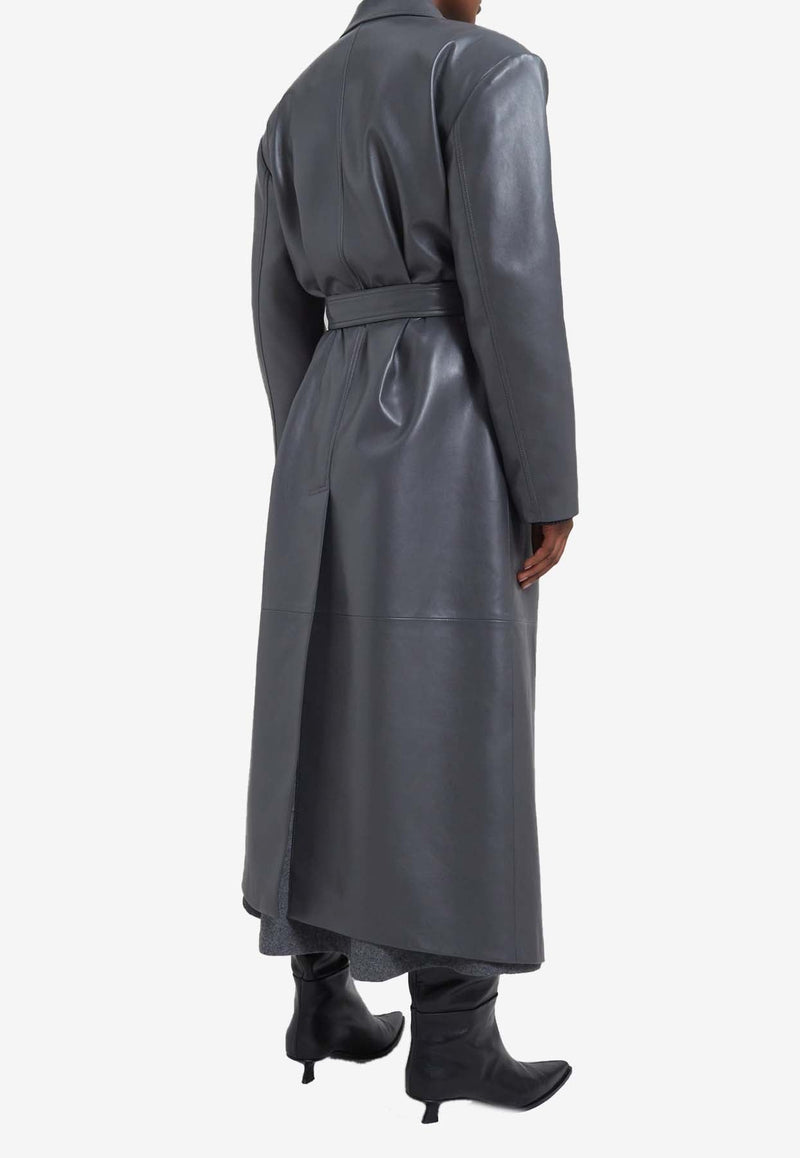 Tina Oversized Faux Leather Trench Coat