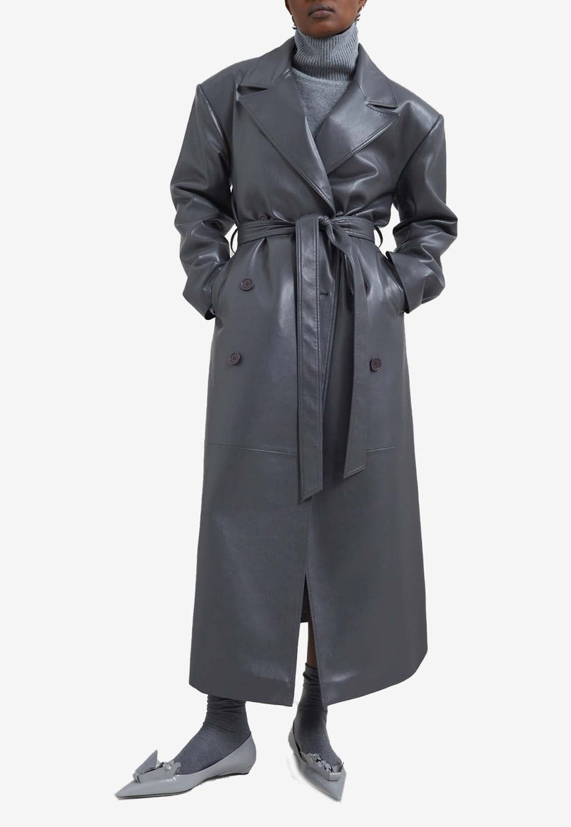 Tina Oversized Faux Leather Trench Coat