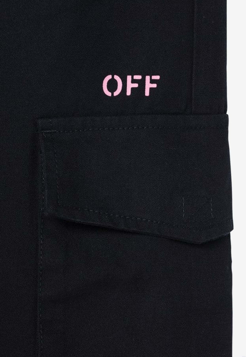 Girls OFF Stamp Cargo Pants