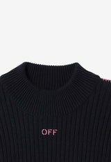 Girls OFF Stamp Wool Sweater