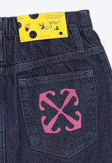 Girls Logo Embroidered Mini Denim Skirt