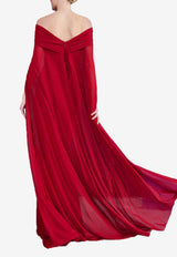 Off-Shoulder Draped Gown