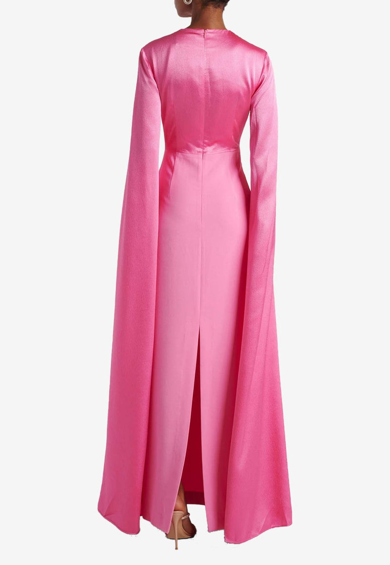 The Adley Crepe Cape Gown