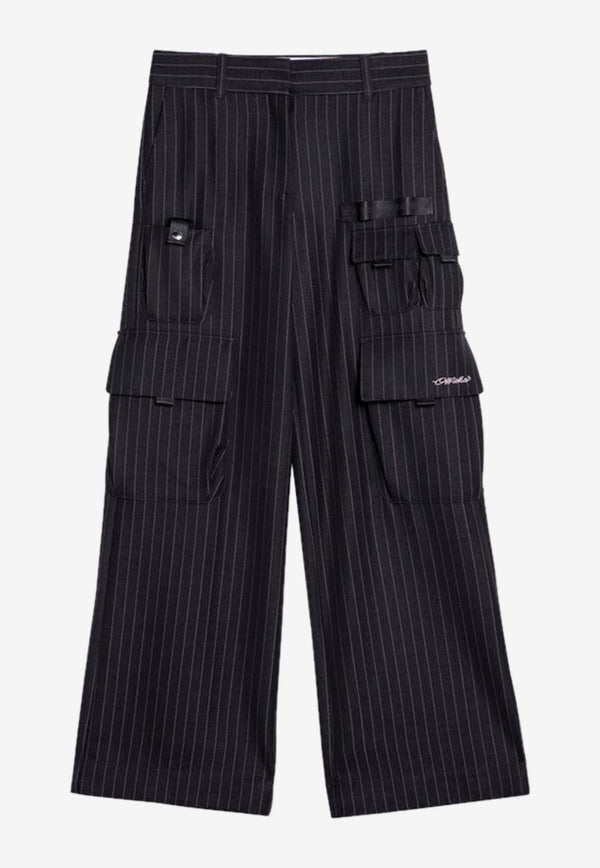 Logo Pinstripe Cargo Pants