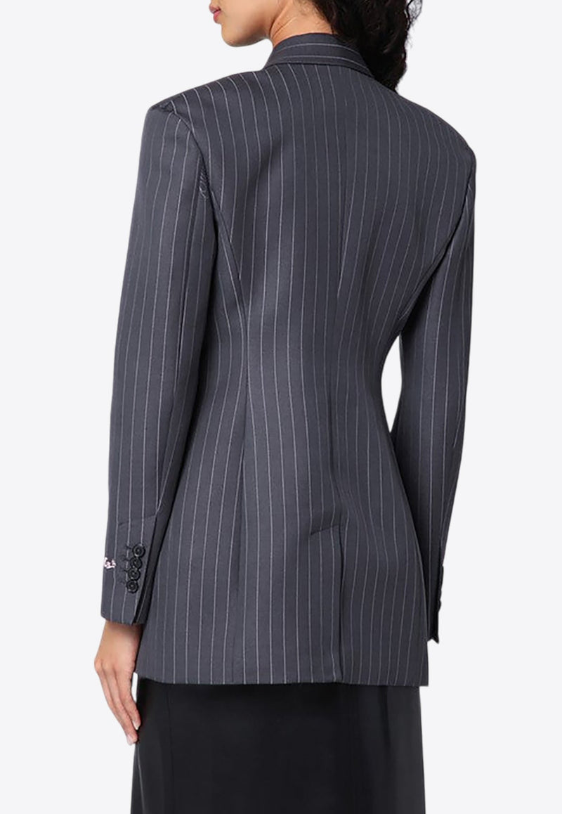 Single-Breasted Pinstripe Jacket