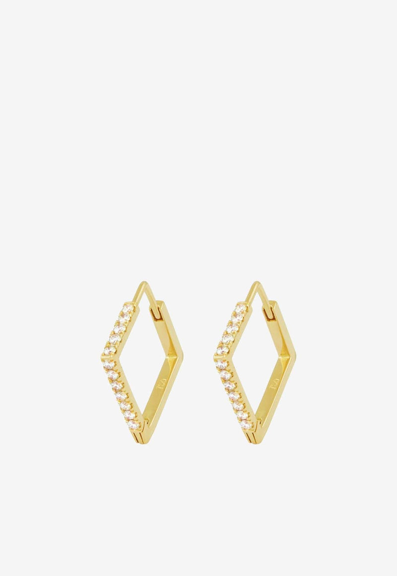 Diamond Square Earrings in 18-karat Yellow Gold