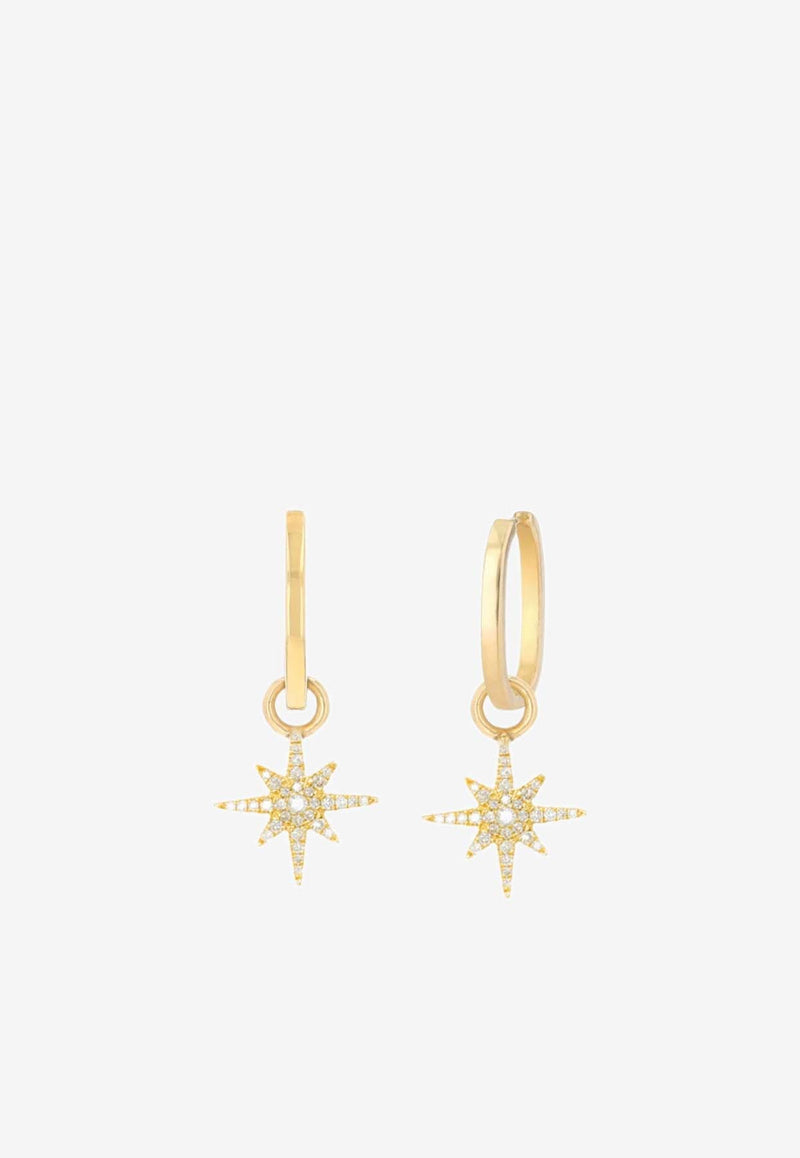 Starburst 18-karat Yellow Gold Hoop Earrings with Diamonds