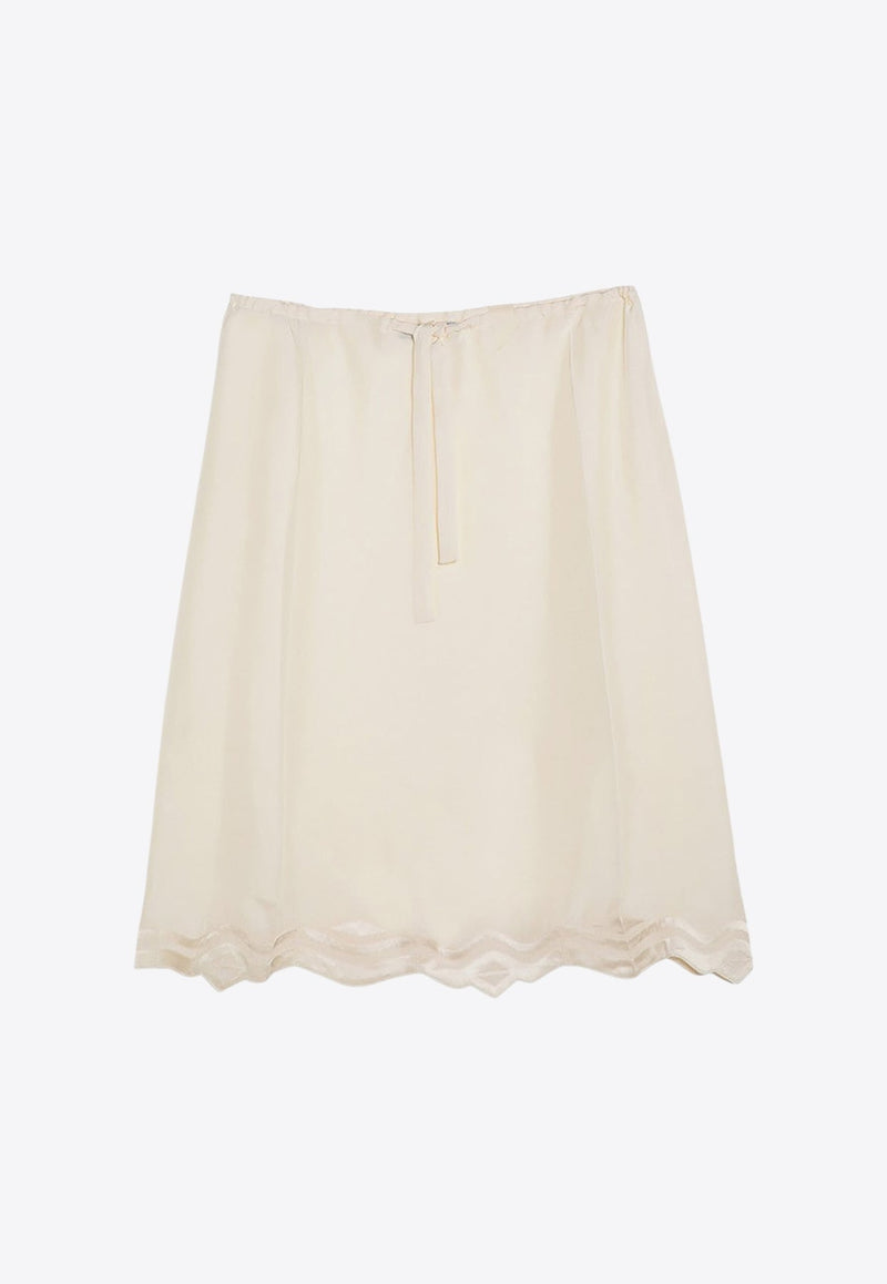 Drawstring Silk Skirt