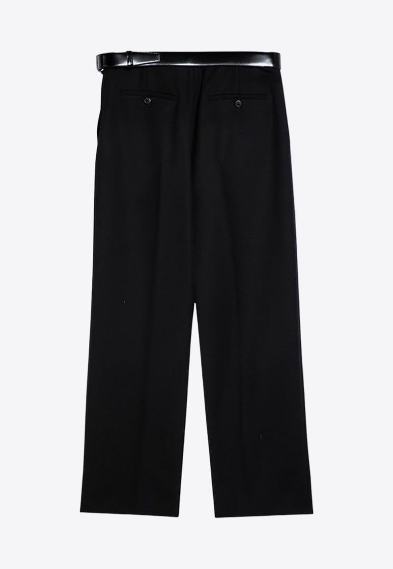 Belted Cropped Wool Pants