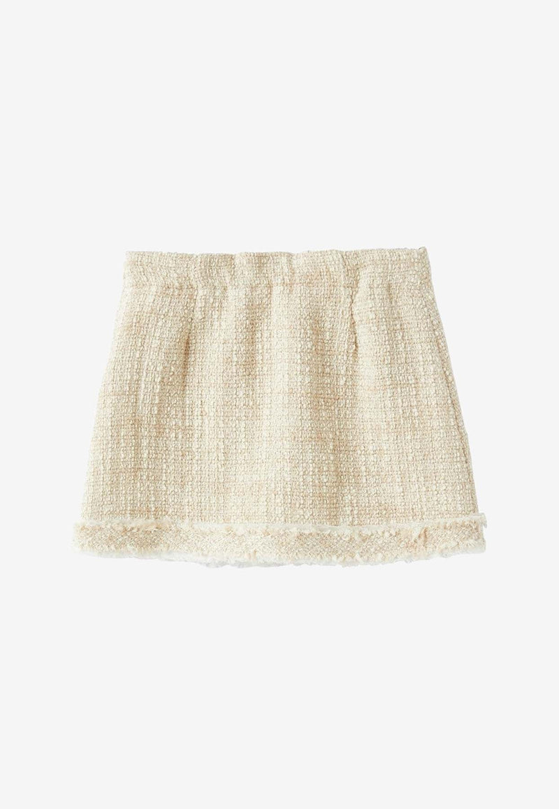 Girls A-line Tweed Mini Skirt