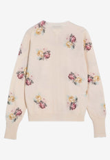 Floral Print Wool Cardigan