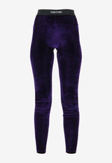 Stretch Velvet Logo Leggings