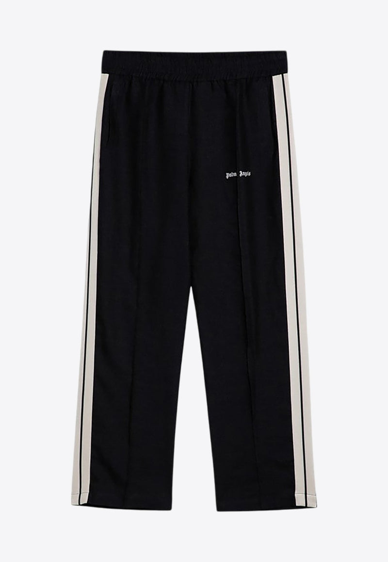 Logo Print Linen Track Pants