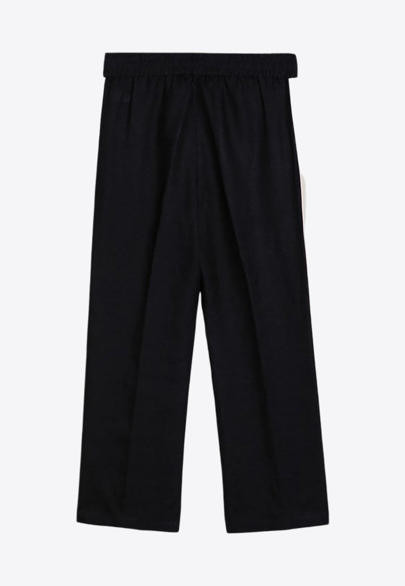 Logo Print Linen Track Pants