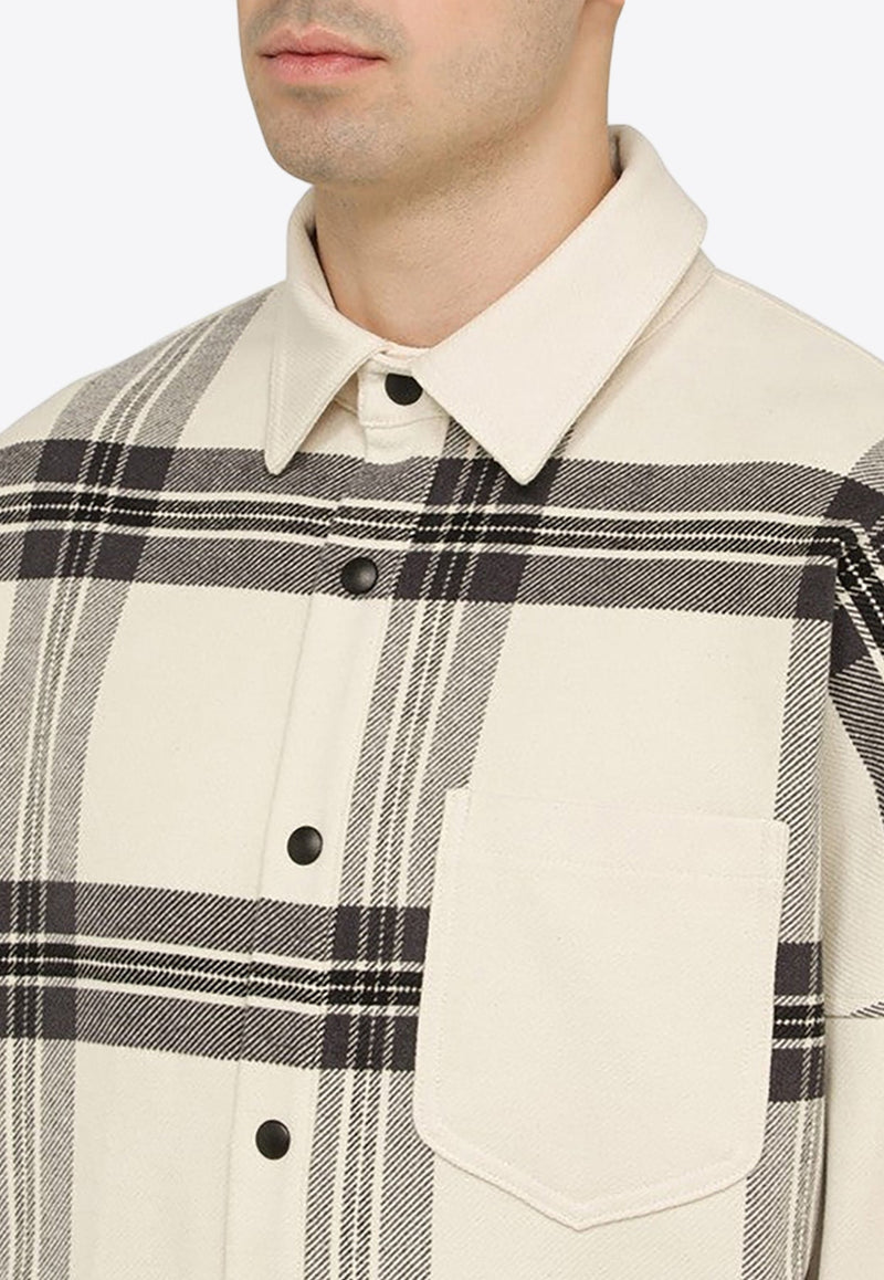 Logo Print Checked Overshirt