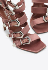 Ursula 105 Buckle-Detailed Satin Sandals