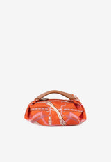 Balusoie Bag in Orange Poppy La Promenade du Matin Bandana Silk Print and Fauve Hunter