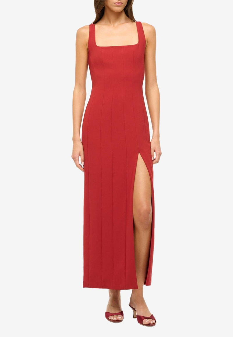 Portrait Crepe Maxi Dress