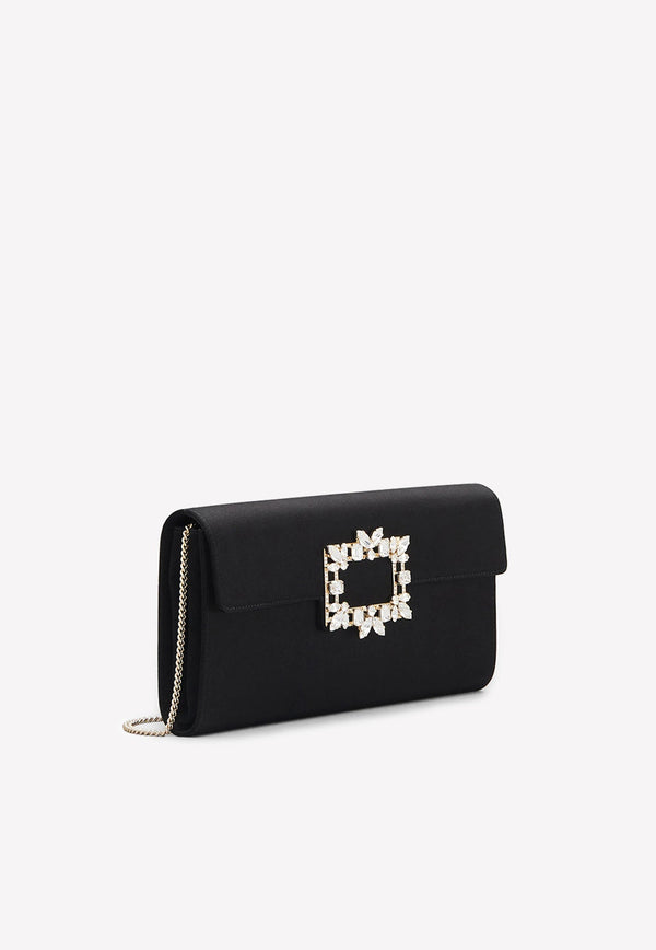 Broche Vivier Buckle Clutch in Satin