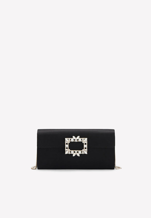 Broche Vivier Buckle Clutch in Satin