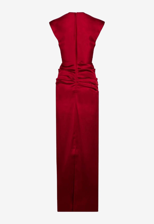 Rea Draped Satin Maxi Dress