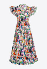 Aruna Floral Print Midi Dress