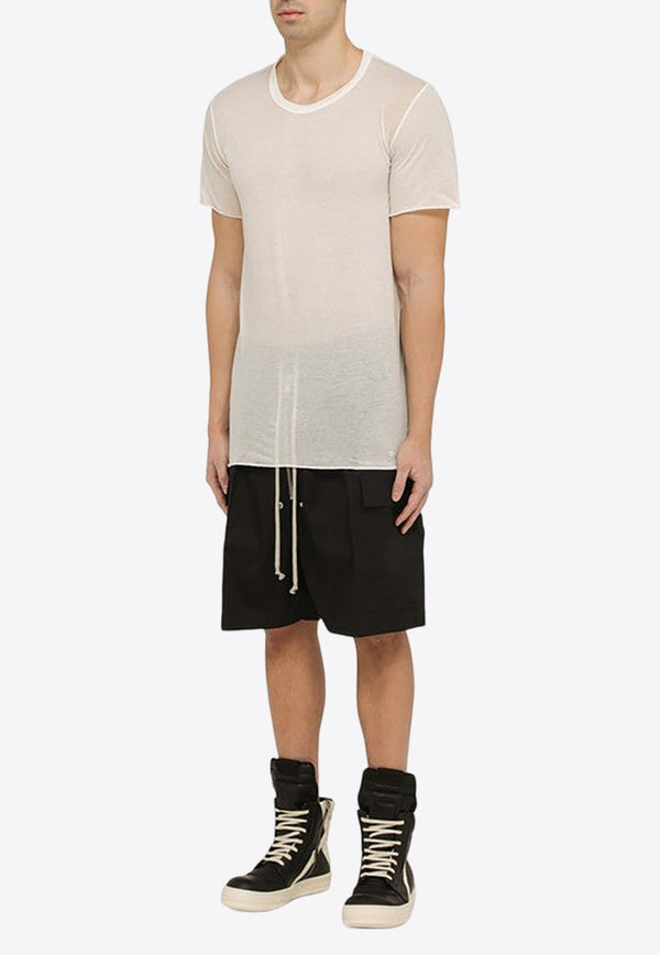 Short-Sleeved Sheer Long T-shirt