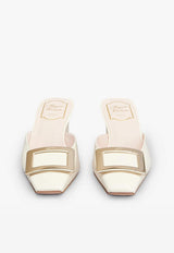 Belle Vivier 45 Metal Buckle Mules in Patent Leather