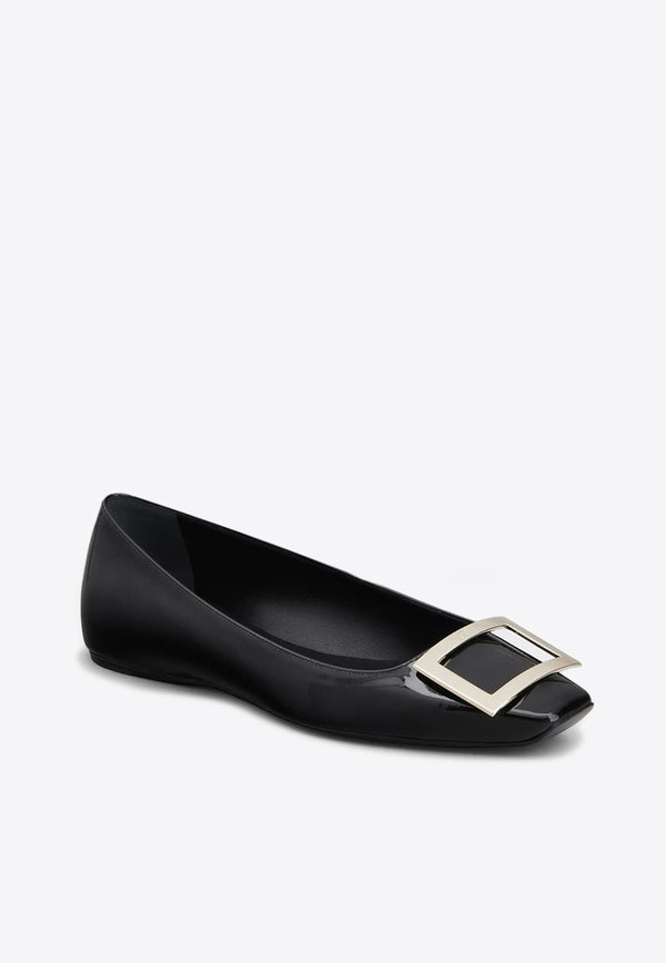 Trompette Metal Buckle Ballerinas in Patent Leather
