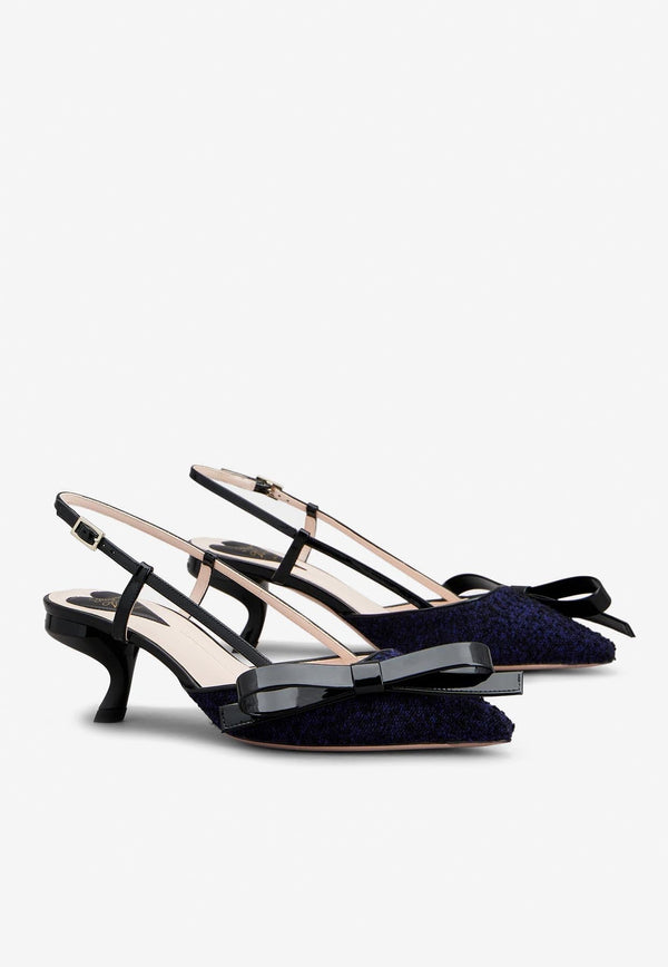 Virgule Bow 55 Slingback Pumps