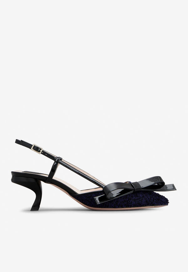 Virgule Bow 55 Slingback Pumps