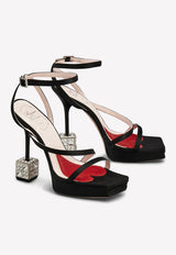 Cube 120 Crystal Heel Satin Sandals