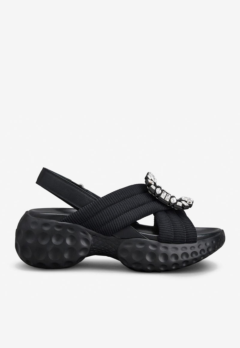 Viv' Run Crystal Buckle Sandals