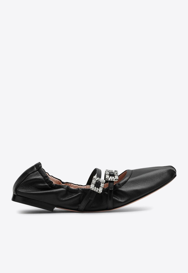 Mary-Jane Nappa Leather Ballet Flats