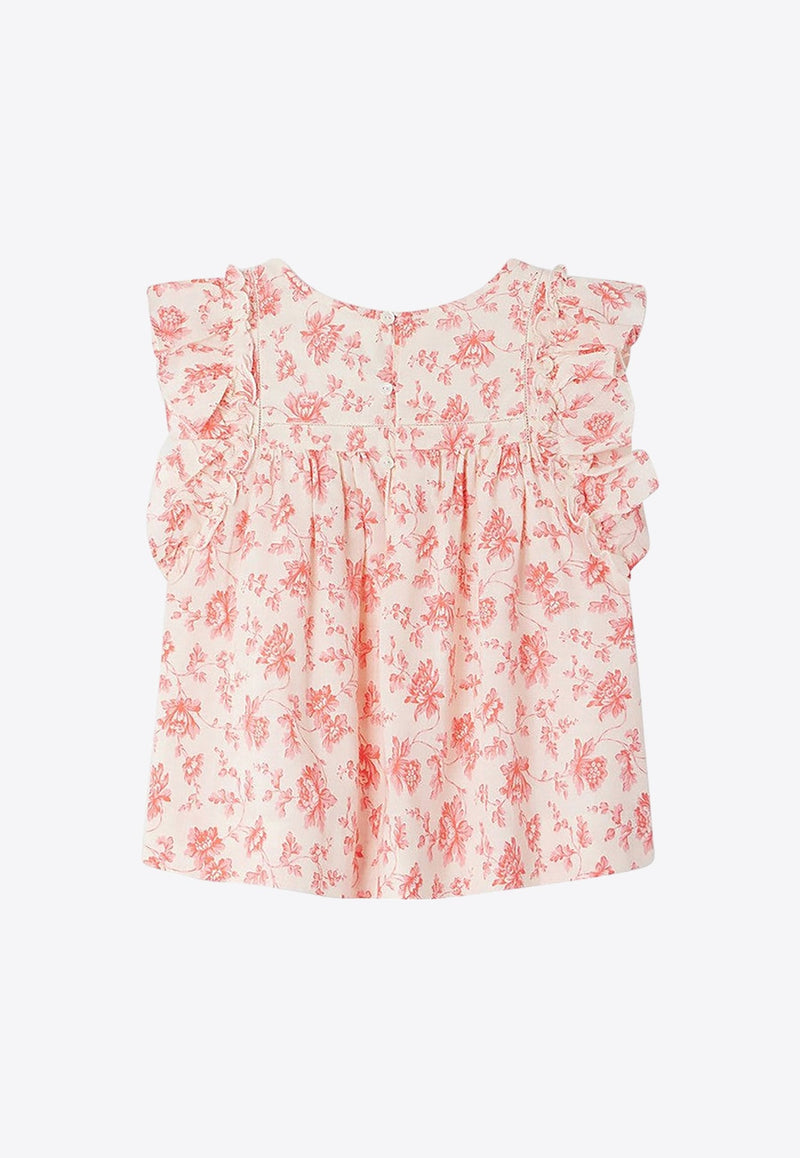 Girls Celene Floral Print Top