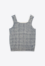 Girls Fabelin Sleeveless Checked Top