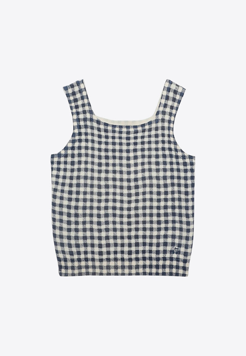 Girls Fabelin Sleeveless Checked Top