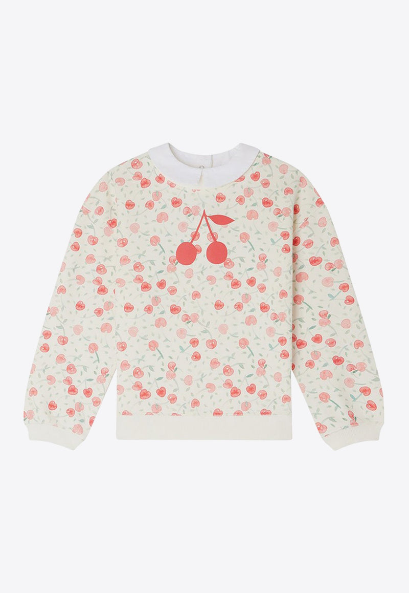 Girls Claudine Cherry Print Sweatshirt