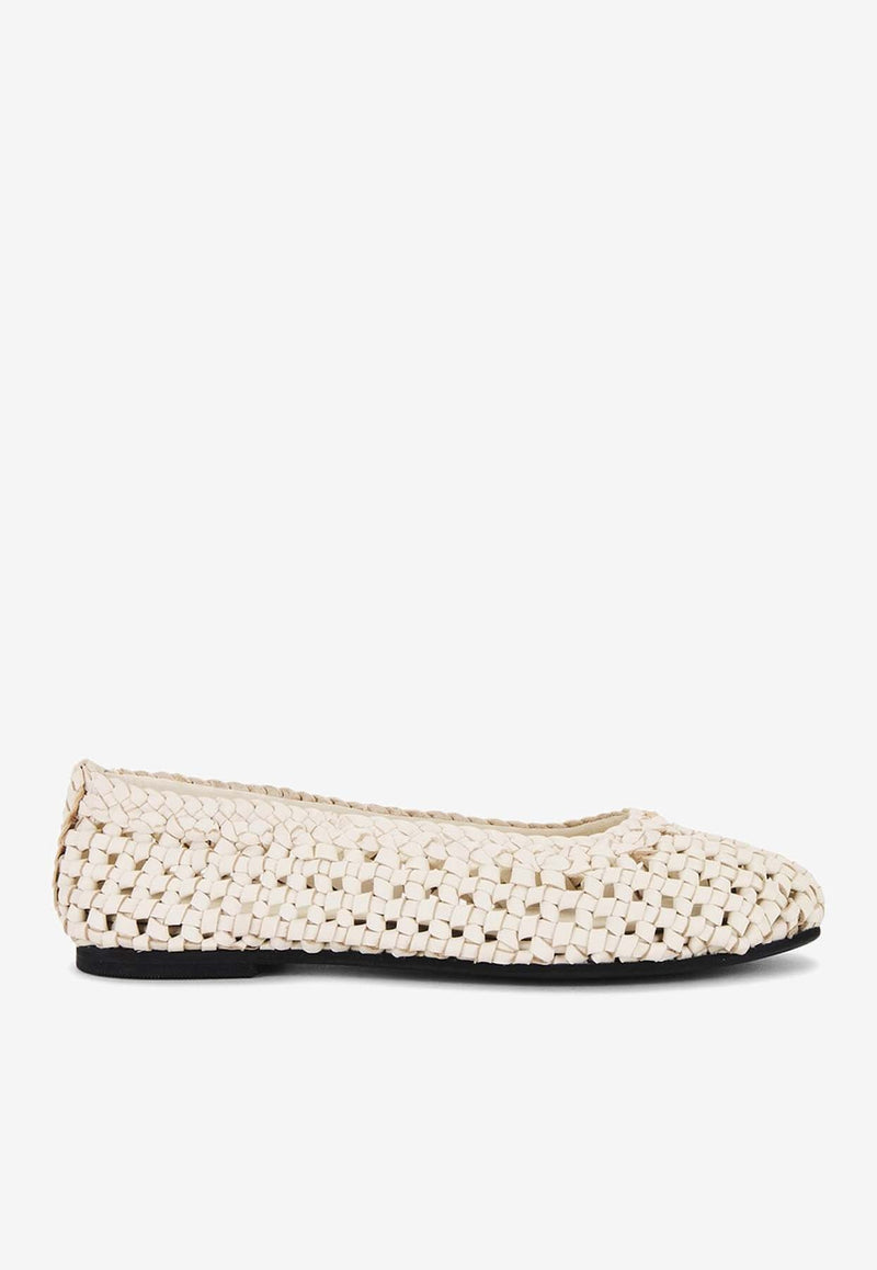 Macramé Mesh Leather Ballet Flats