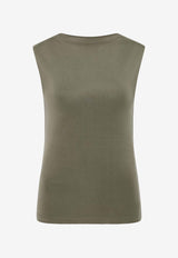 Boat-Neck Jersey Top