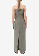 Silk Tuck Maxi Dress