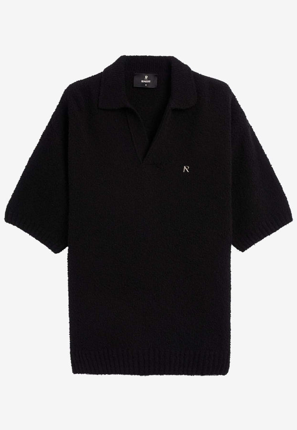Textured Knit Polo T-shirt
