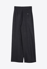 Wide-Leg Wrap Wool Pants