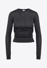 Draped Cashmere-Blend Sweater