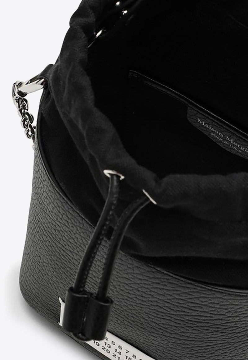 Logo Patch Leather Bucket Bag