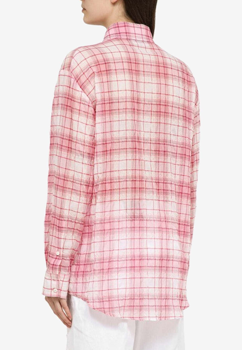 Wrinkled-Effect Checked Shirt