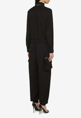 Silk-Blend Cargo Jumpsuit