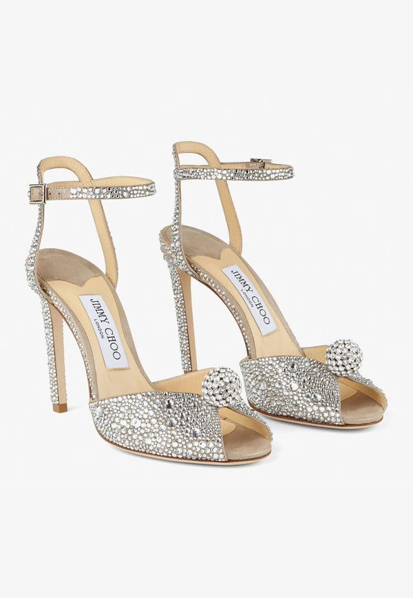 Sacora 100 Crystal-Embellished Suede Sandals